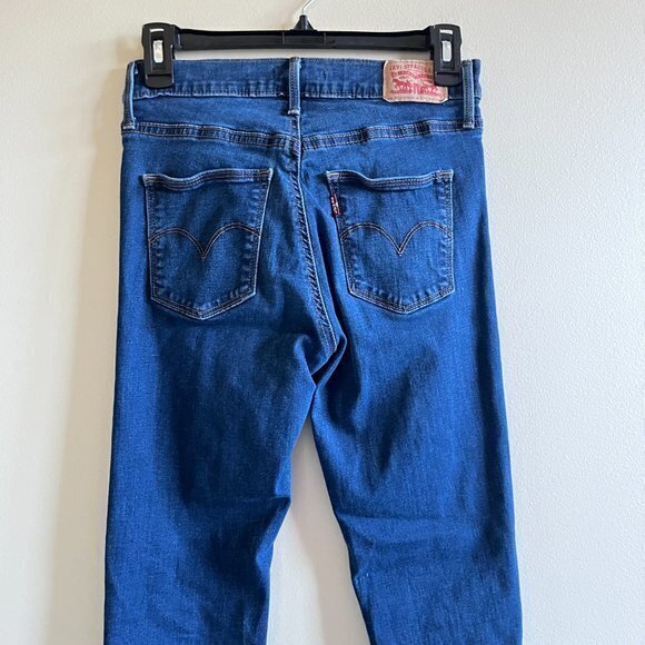 LEVIS BLUE SLIMMING SKINNY FIT WOMEN'S ANKLE JEANS SIZE 28 W28XL28 DENIM PANTS - Picture 5 of 10